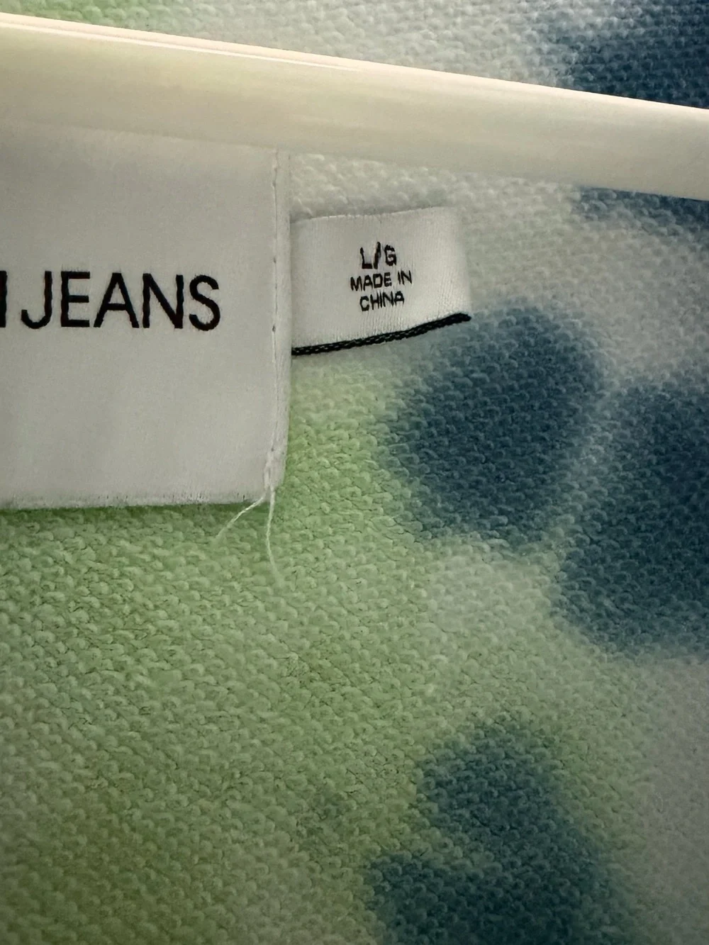 Calvin Klein Jeans Cropped Tie-Dye Hoodie - Lime & Navy